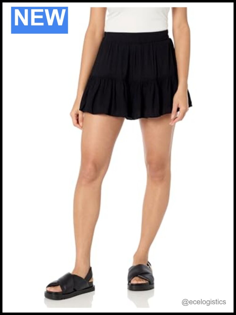 Ruffle Skort High Rise Pull On Shorts Women Casual Lightweight Rayon